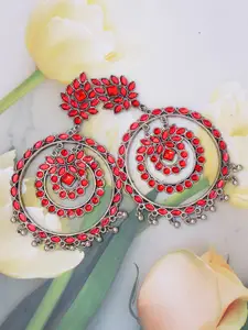 VAGHBHATT Silver Plated Circular Chandbalis Earrings