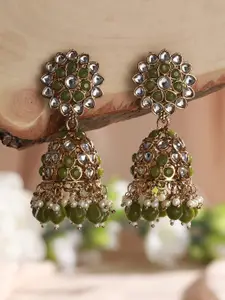Jazz and Sizzle Gold-Plated Dome Shaped Jhumkas Earrings