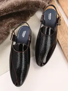 Anouk Men Brown & Black Shoe-Style Sandals