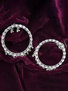 VAGHBHATT Oxidised Circular Drop Earrings