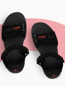 Sparx Men Black Sports Velcro Sandal