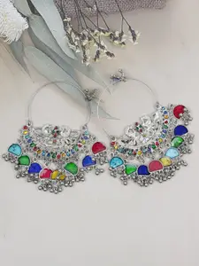 VAGHBHATT Peacock Shaped Hoop Earrings