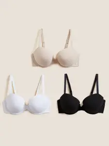 Marks & Spencer Pack of 3 Push-Up Bra - Underwired Heavily Padded