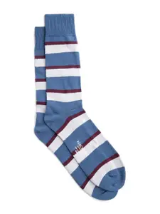 HACKETT LONDON Men Striped Cotton Calf-Length Socks