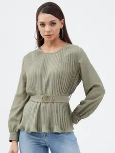 Harpa Striped Cinched Waist Top