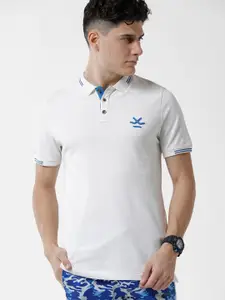 WROGN Men Polo Collar Slim Fit Pure Cotton T-shirt