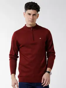WROGN Men Pullover with Zip Cotton Detail