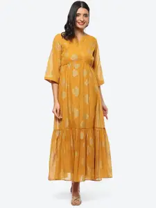 Biba Ethnic Motifs Printed Maxi Dress