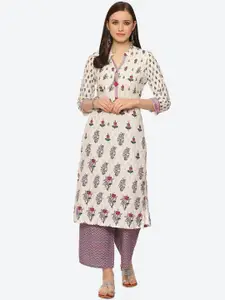 Rangriti Women Ethnic Motifs Printed Thread Work Kurta