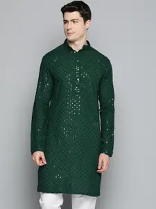 Jompers Men Chikankari Embroidered Cotton Kurta