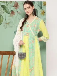 KALINI Floral Printed Floral Kurta with Dupatta