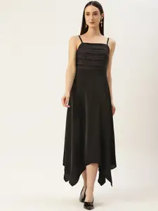 Madame Solid Asymmetric Hemline Maxi Dress