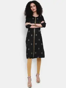 V-Mart Women Ethnic Motifs Embroidered Sequined Kurta