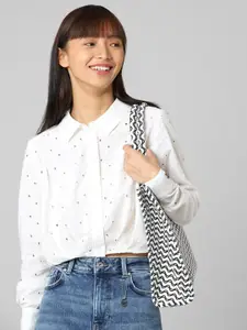 ONLY Women Self Design Cotton Casual Shirt