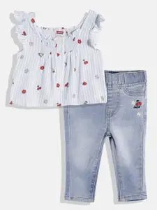 Levis Girls Printed Top With Jeans