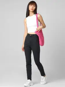 ONLY Women Skinny Fit High-Rise Stretchable Cotton Jeans