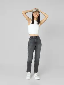 ONLY Women Slim Fit High-Rise Clean look Stretchable Cotton Jeans