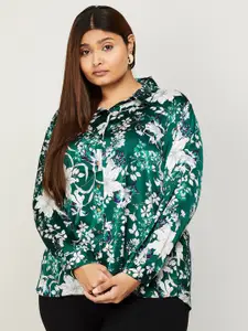 Nexus by Lifestyle Plus Size Floral Print Cuffed Sleeves Shirt Style Top