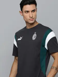 Puma A C Milan Printed Pure Cotton Football Relaxed Fit T-shirt