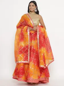 Kesarya Embellished Semi-Stitched Lehenga & Unstitched Blouse With Dupatta