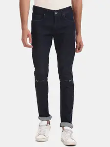 V-Mart Men Classic Slash Knee Low-Rise Cotton Jeans
