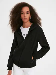 Trendyol Women Front-Open Hooded Sweatshirt
