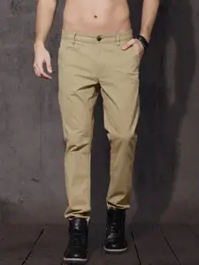 Roadster Men Beige Regular Fit Solid Chinos