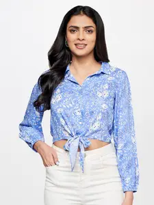 Global Desi Floral Print Tie-Ups Top