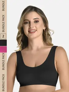StyFun Pack of 2 Non Padded Non-Wired All Day Comfort Workout Bra