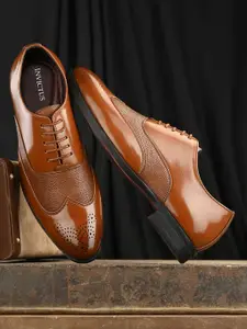 INVICTUS Men Textured Formal Oxfords