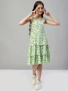 Stylo Bug Floral Printed Layered Fit And Flare Dress