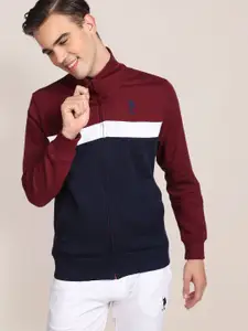 U.S. Polo Assn. Men Colourblocked Cotton Sweatshirt
