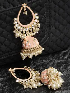 Shining Diva Gold-Plated Classic Jhumkas Earrings