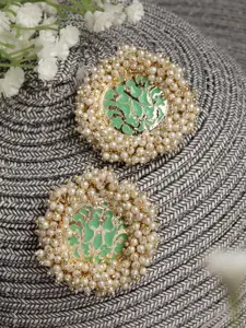 Shining Diva Gold-Plated Classic Studs Earrings