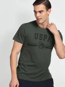 U.S. Polo Assn. Denim Co. Men Typography Printed Pure Cotton T-shirt