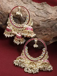 Shining Diva Gold-Plated Classic Jhumkas Earrings