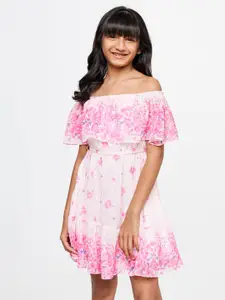 Global Desi Floral Off-Shoulder Dress