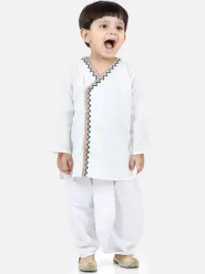BownBee Boys Embroidered Pure Cotton Kurta with Dhoti Pants