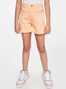 AND Kids Girls Solid Mid Rise Regular Shorts