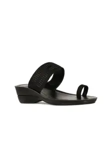 Bata Open Toe Textured Comfort Heels