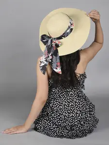 ToniQ Women Printed Scarf Beach Sun Hat