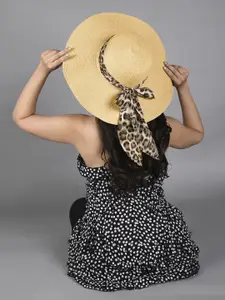 ToniQ Women Animal Printed Scarf Beach Sun Hat