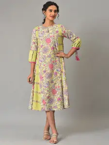 W Women Floral Printed A-Line Ethnic Dress
