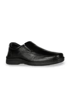 Hush Puppies Men Textured Square Toe Leather Formal Slip On Shoes