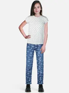 Gini and Jony Girls Printed Cotton Regular Fit Mid-Rise Jeans