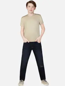 Gini and Jony Boys Embroidered Low Distressed Light Fade Cotton Jeans