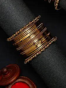 YouBella 20 Pieces Gold-Plated Bangles