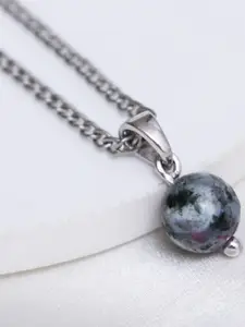 HIFLYER JEWELS 92.5 Sterling Silver Ball-Charm Pendant With Chain