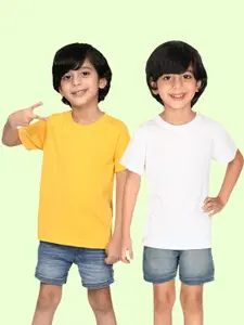 NUSYL Boys Yellow 2 Applique T-shirt