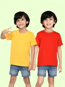NUSYL Boys Pack Of 2 Round Neck T-shirt
